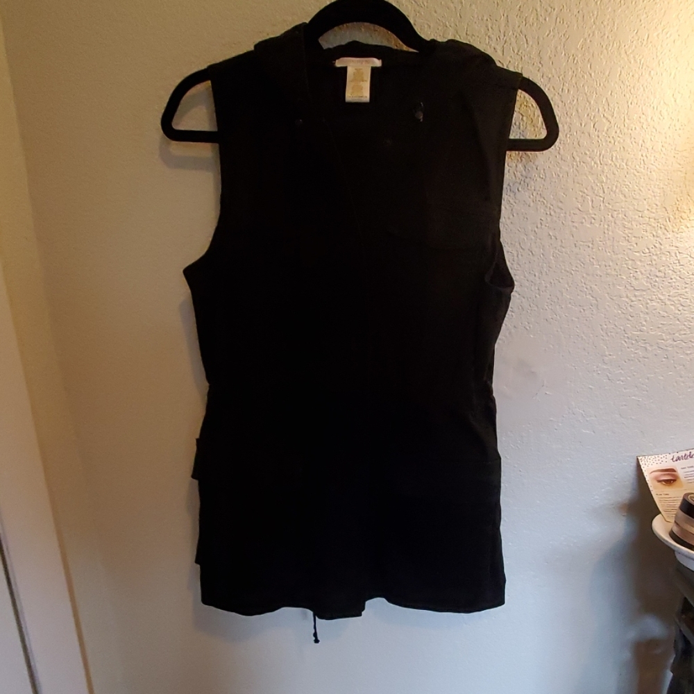 Matty m canvas black sleeveless vest size sm